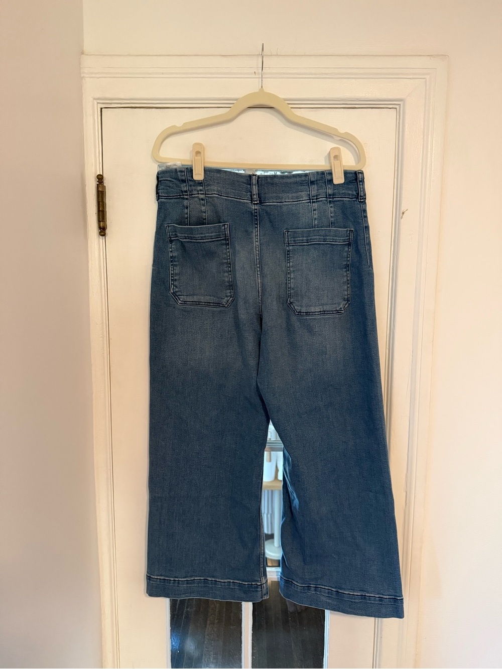 Maeve Light Blue Wide-Leg Jeans with Front Patch Pockets - Picture 2 of 3